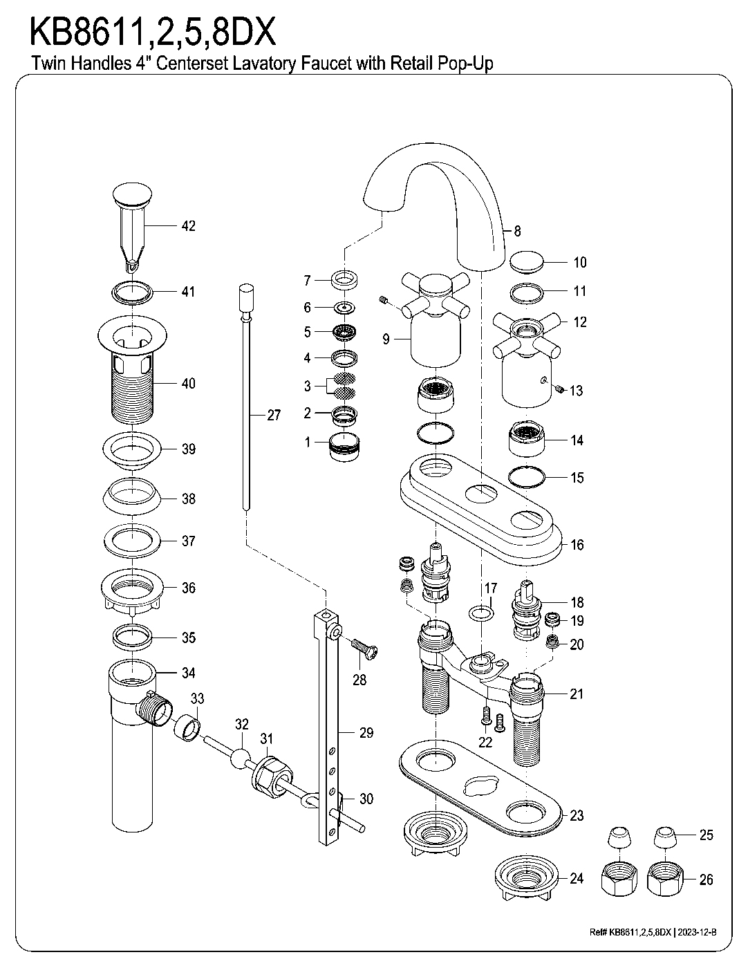 Concord KB8611DX exploded parts diagram
