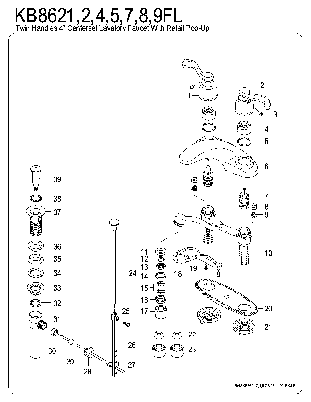 Royale KB8621FL exploded parts diagram