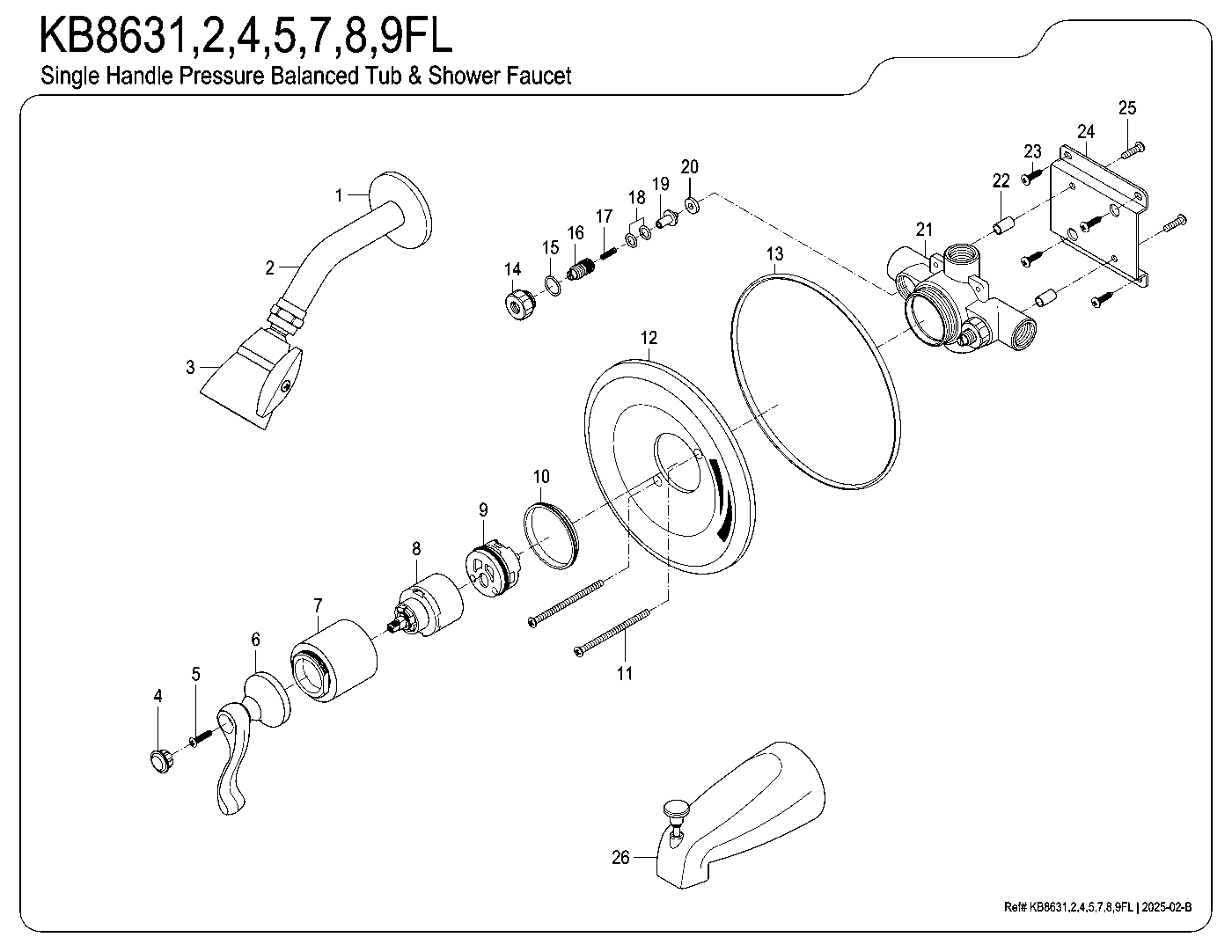 Royale KB8631FL exploded parts diagram