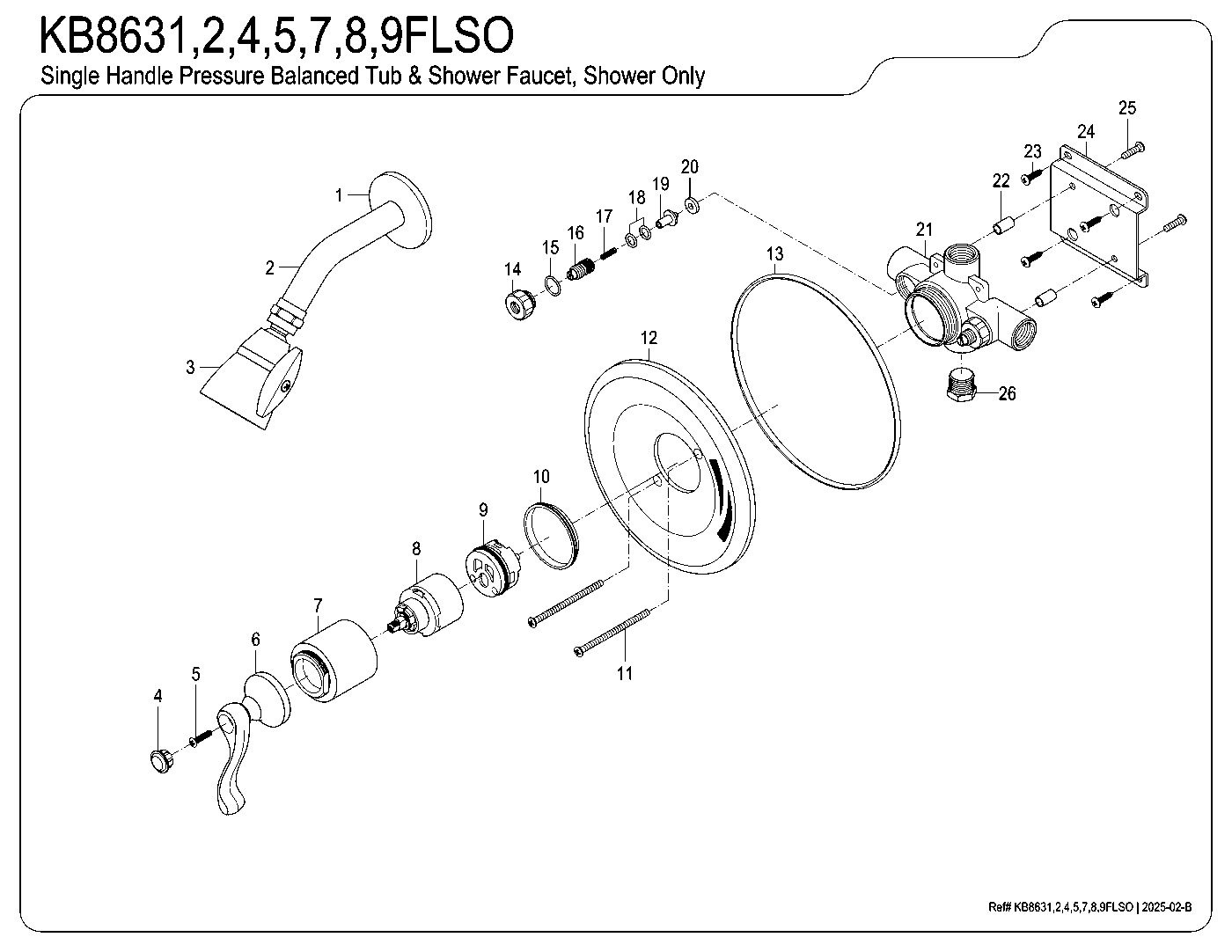 Royale KB8631FLSO exploded parts diagram
