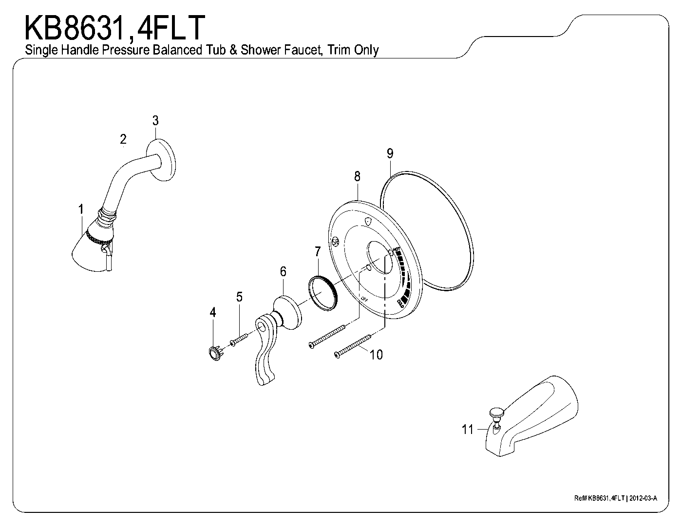 Royale KB8631FLT exploded parts diagram