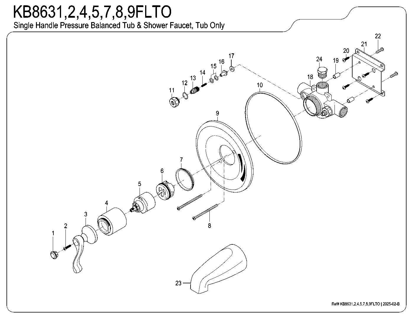 Royale KB8631FLTO exploded parts diagram