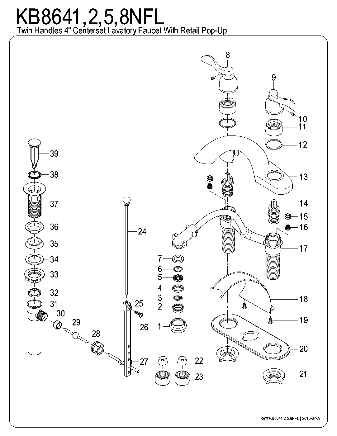 NuWave French KB8641NFL exploded parts diagram