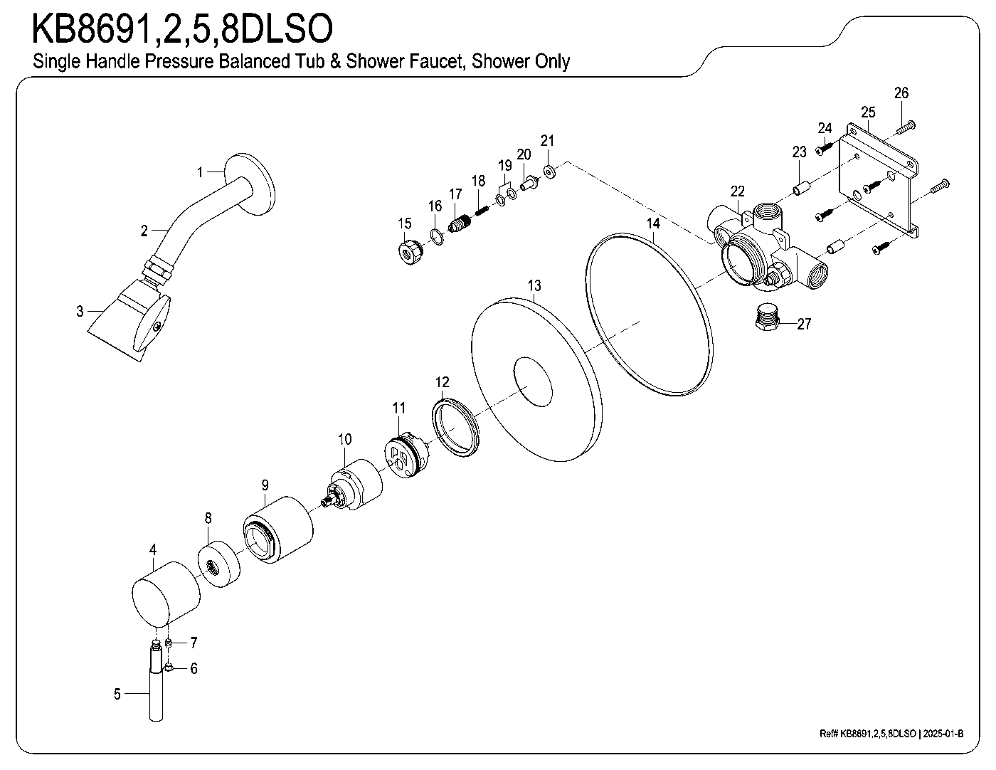 Concord KB8691DLSO exploded parts diagram