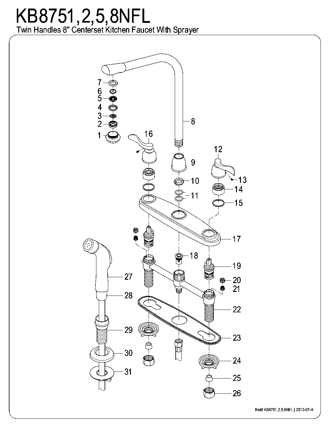 NuWave French KB8751NFL exploded parts diagram