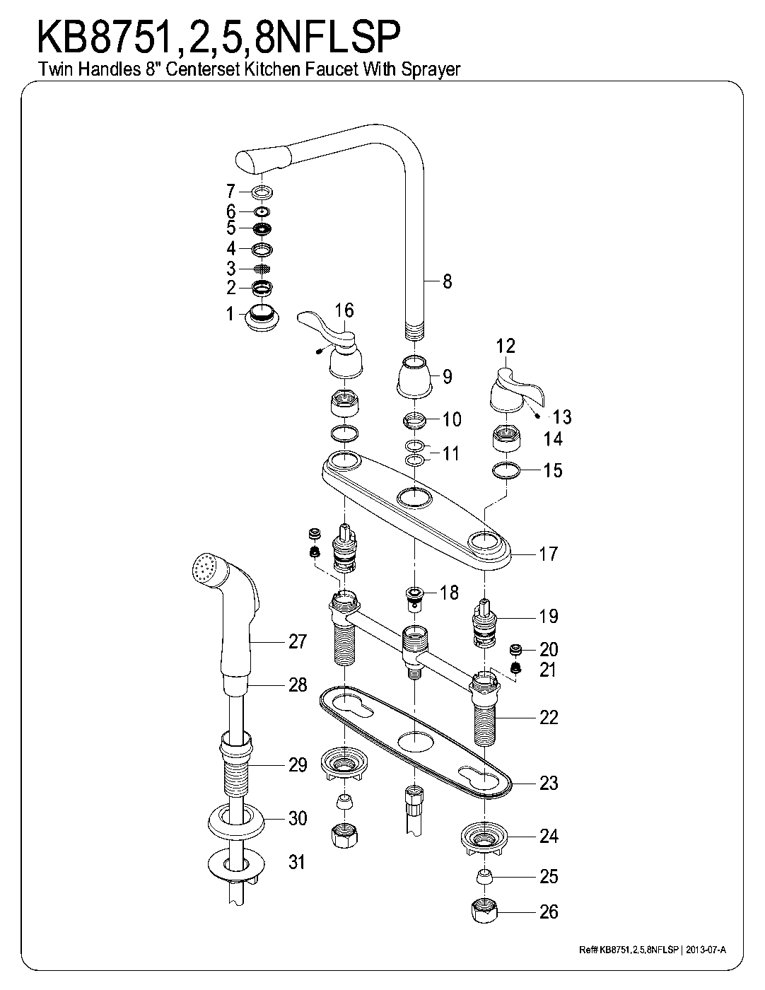 NuWave French KB8751NFLSP exploded parts diagram