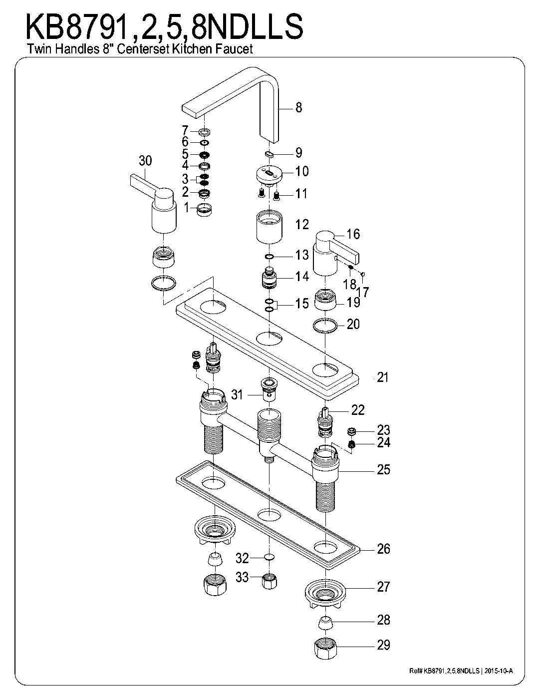 NuvoFusion KB8791NDLLS exploded parts diagram