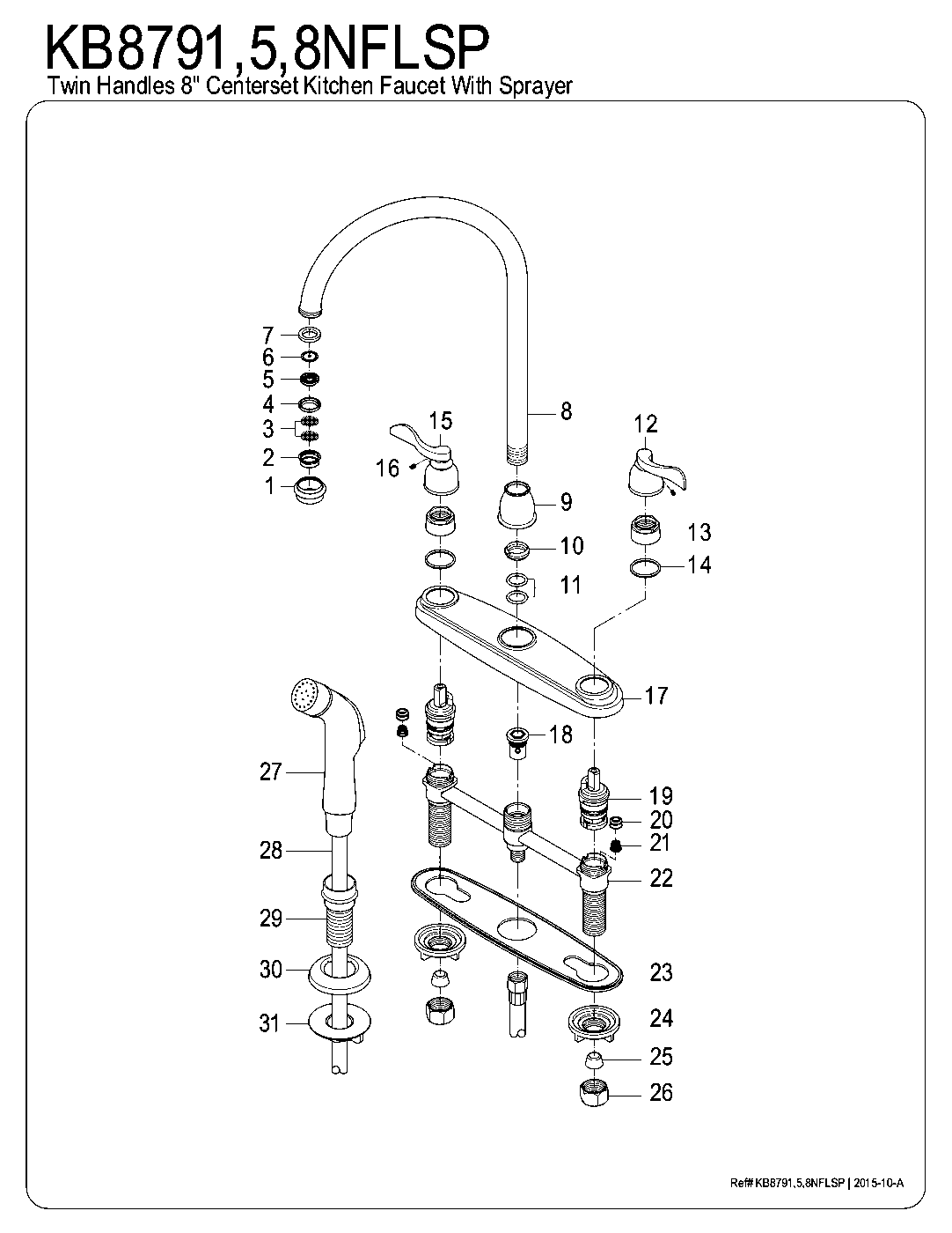 NuWave French KB8791NFLSP exploded parts diagram