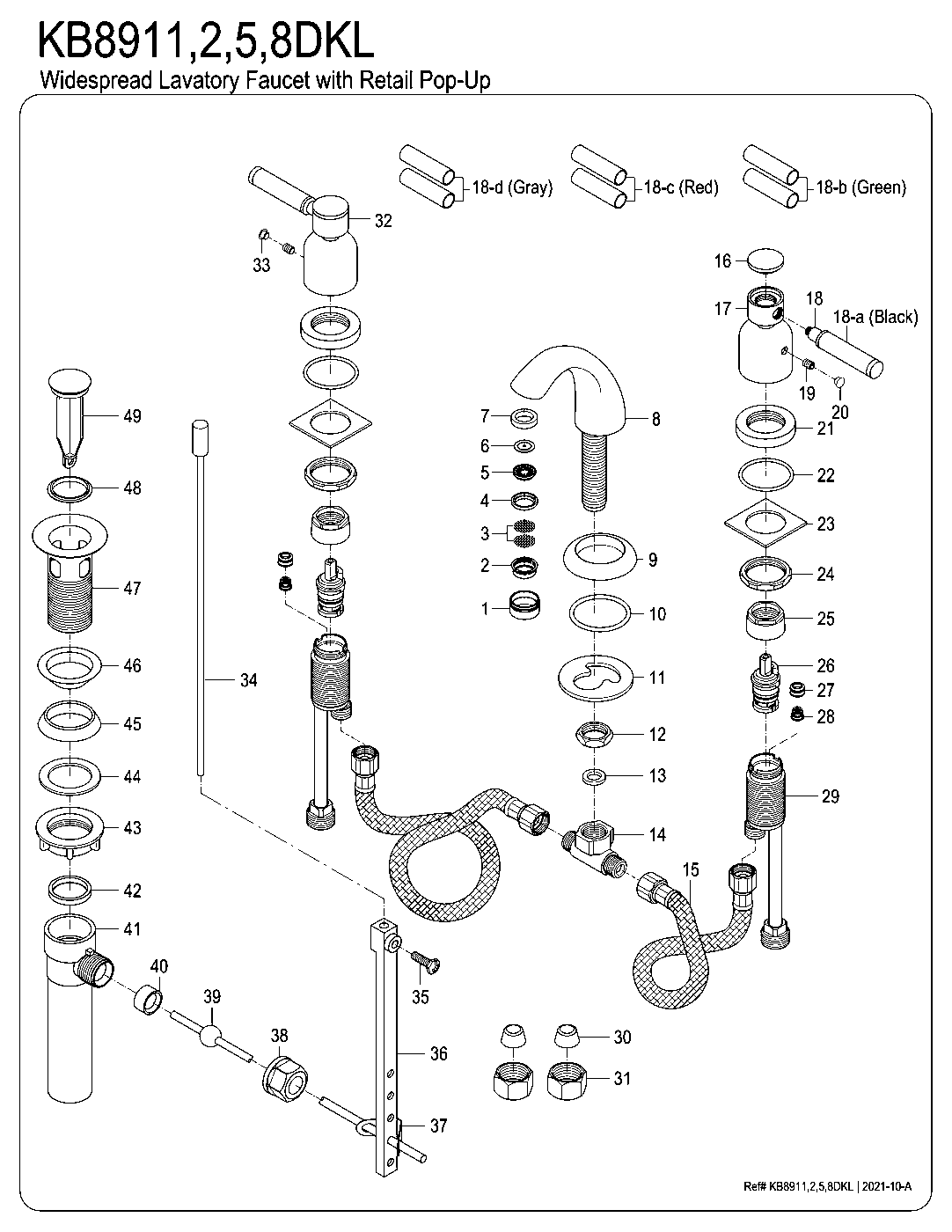 Kaiser KB8911DKL exploded parts diagram