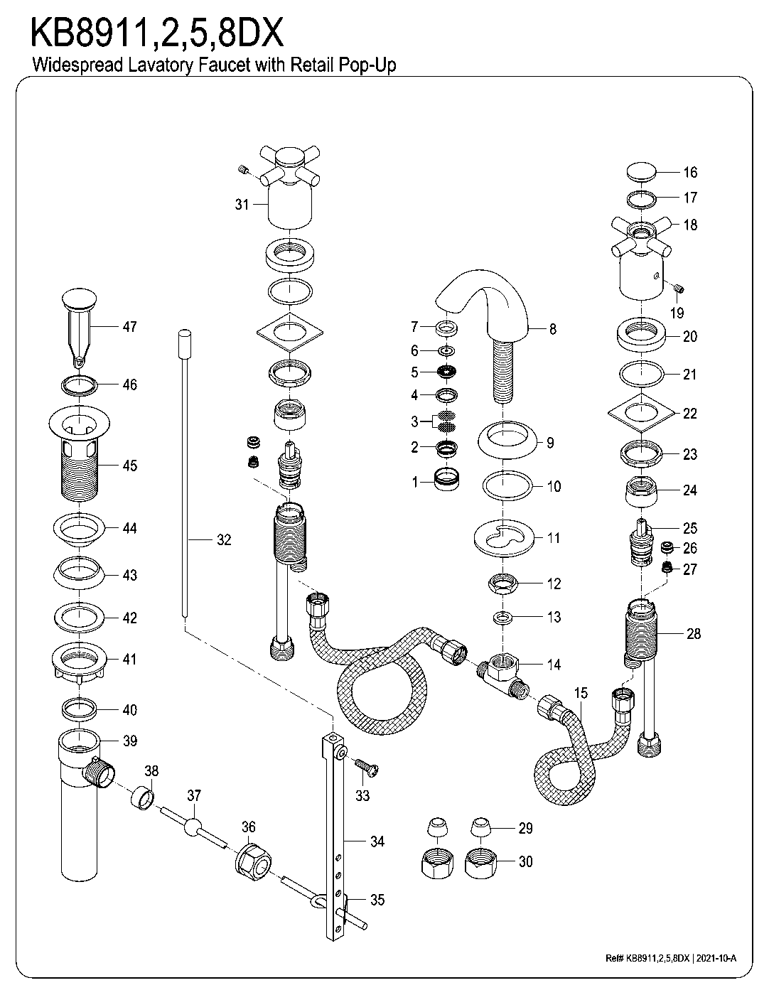 Concord KB8911DX exploded parts diagram