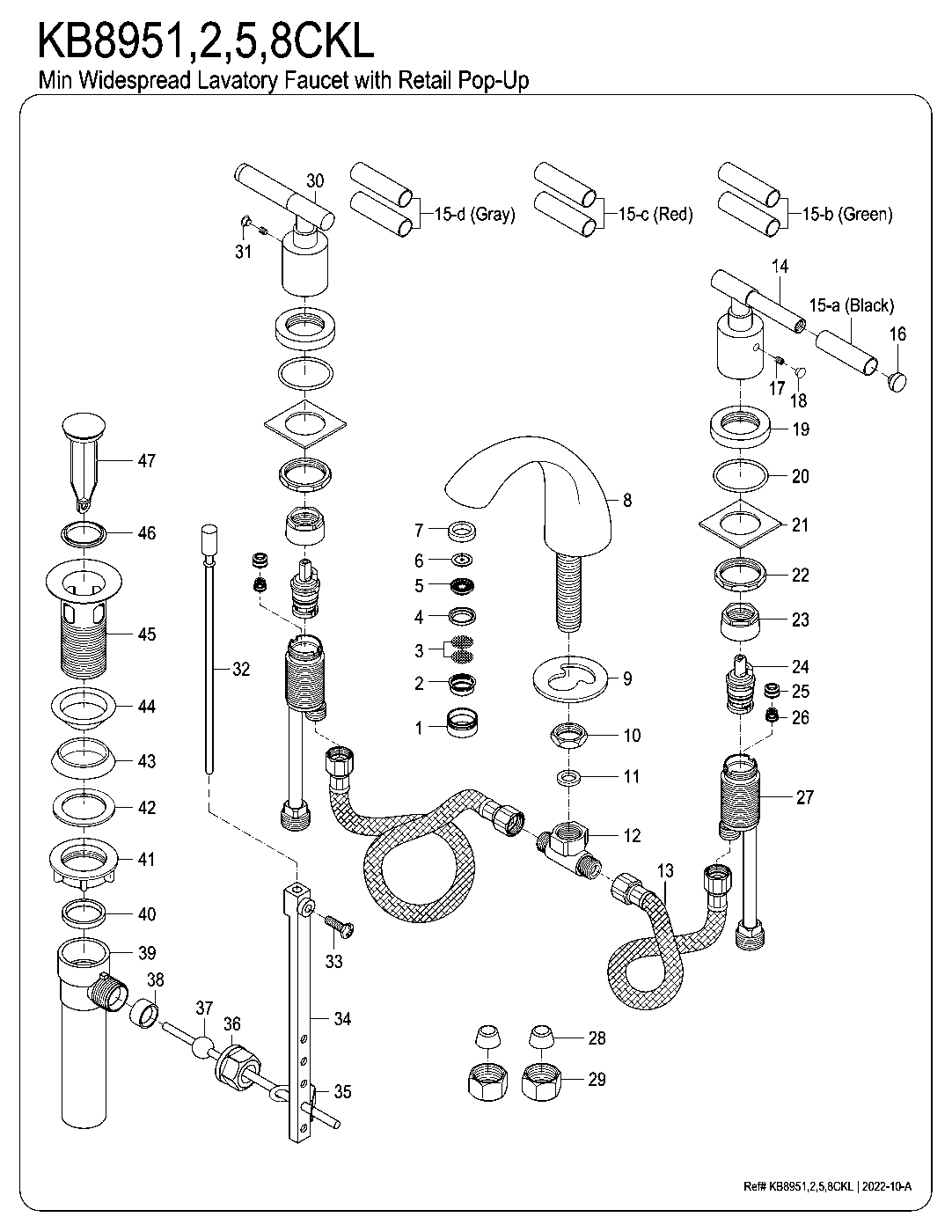 Kaiser KB8951CKL exploded parts diagram