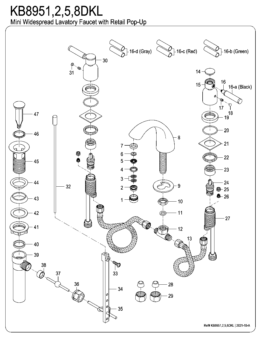 Kaiser KB8951DKL exploded parts diagram