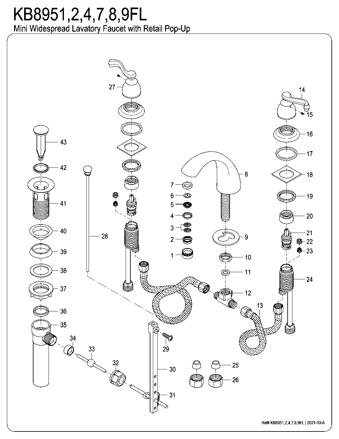 Kingston Brass KB8951FL exploded parts diagram