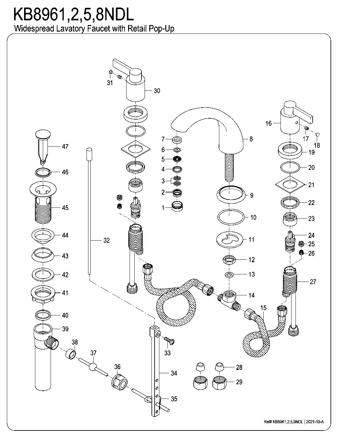 NuvoFusion KB8961NDL exploded parts diagram