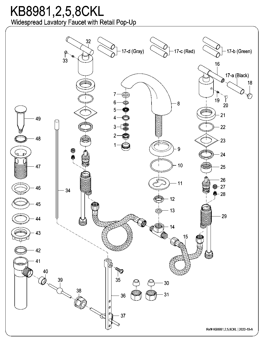 Kaiser KB8981CKL exploded parts diagram