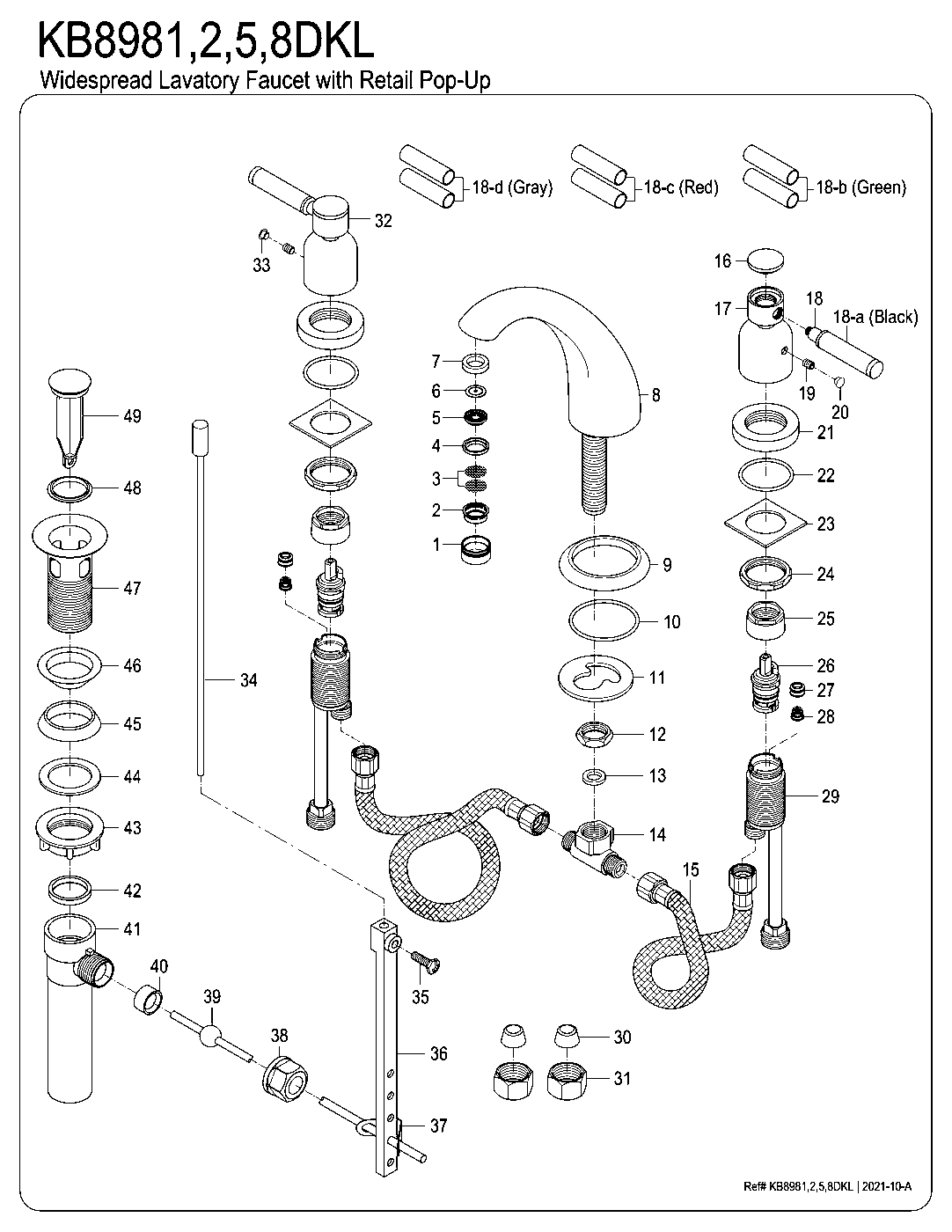 Kaiser KB8982DKL exploded parts diagram
