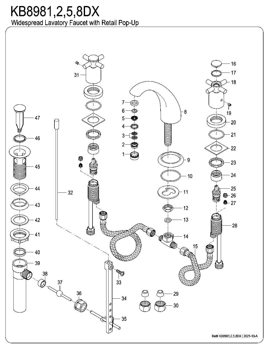 Concord KB8981DX exploded parts diagram