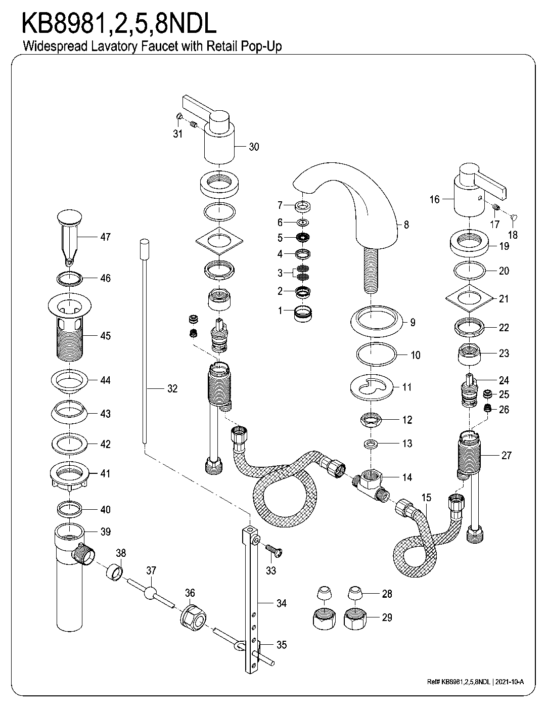 NuvoFusion KB8982NDL exploded parts diagram