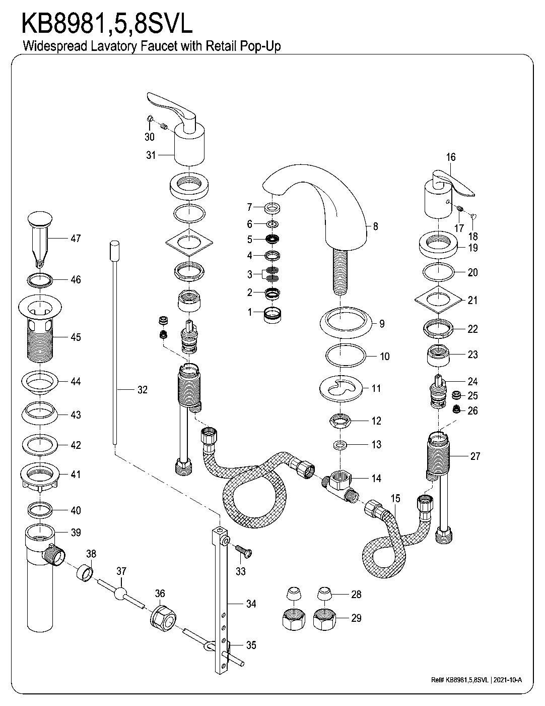 Serena KB8988SVL exploded parts diagram