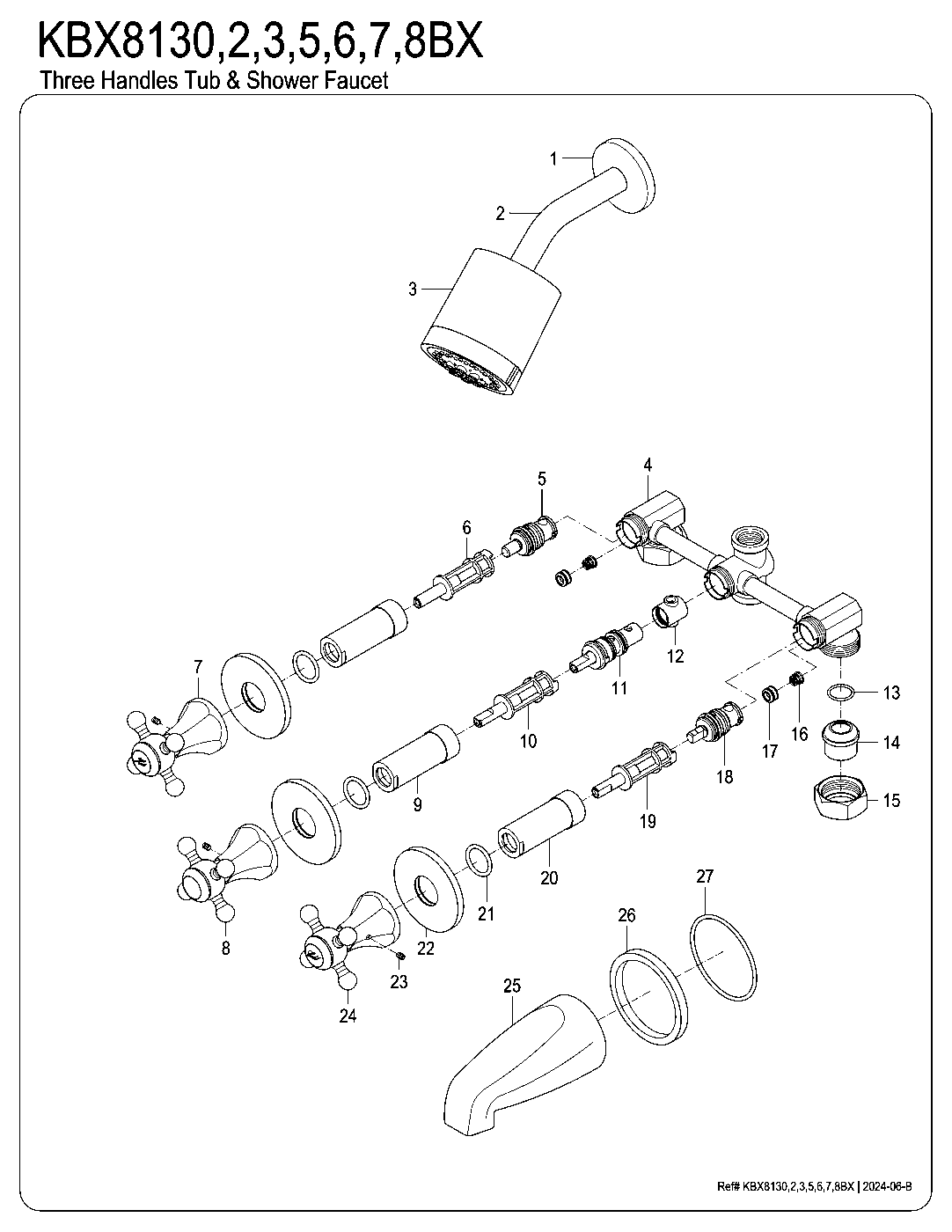 Metropolitan KBX8130BX exploded parts diagram