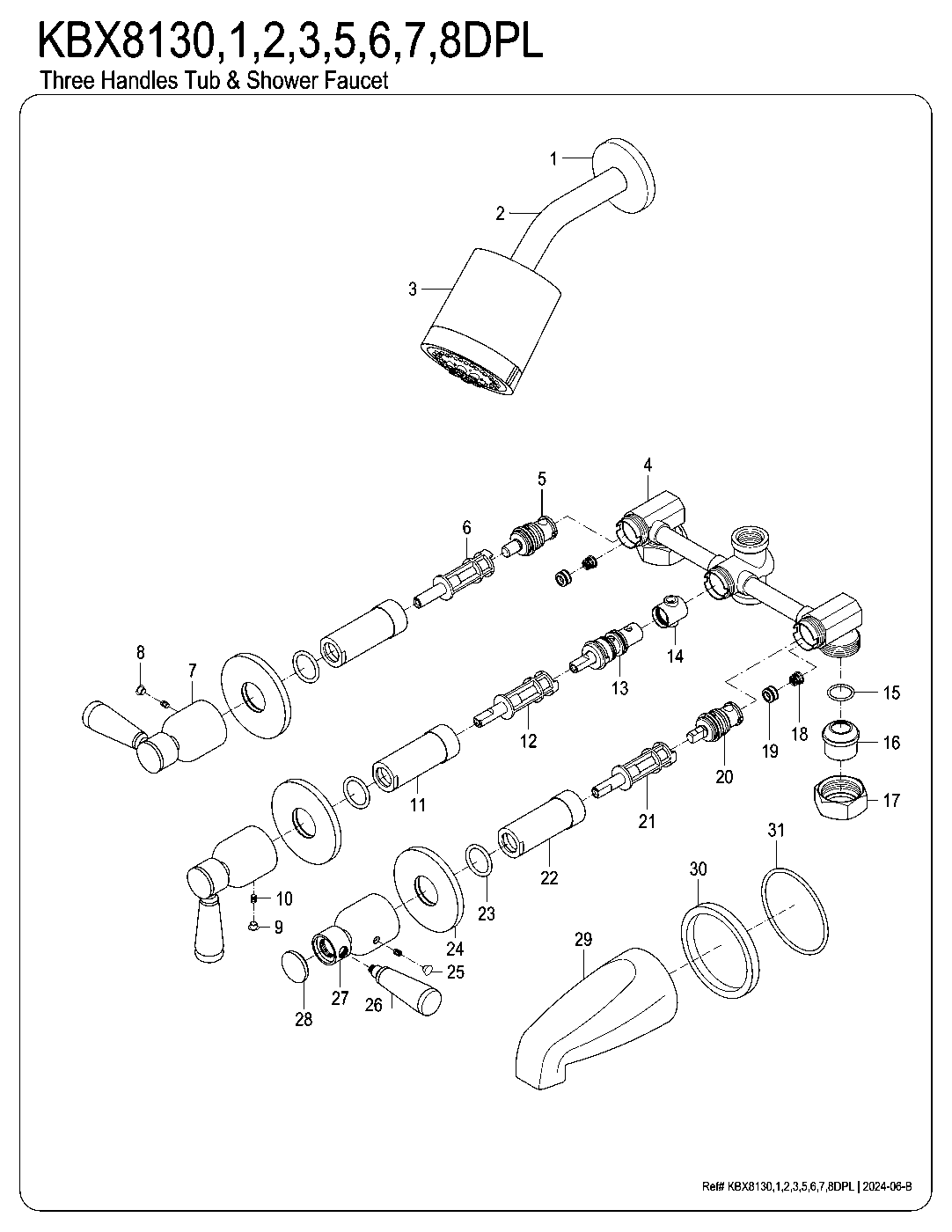 Paris KBX8130DPL exploded parts diagram