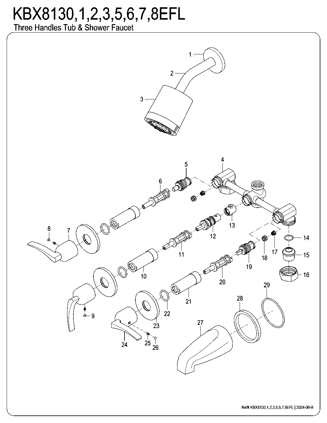Centurion KBX8130EFL exploded parts diagram