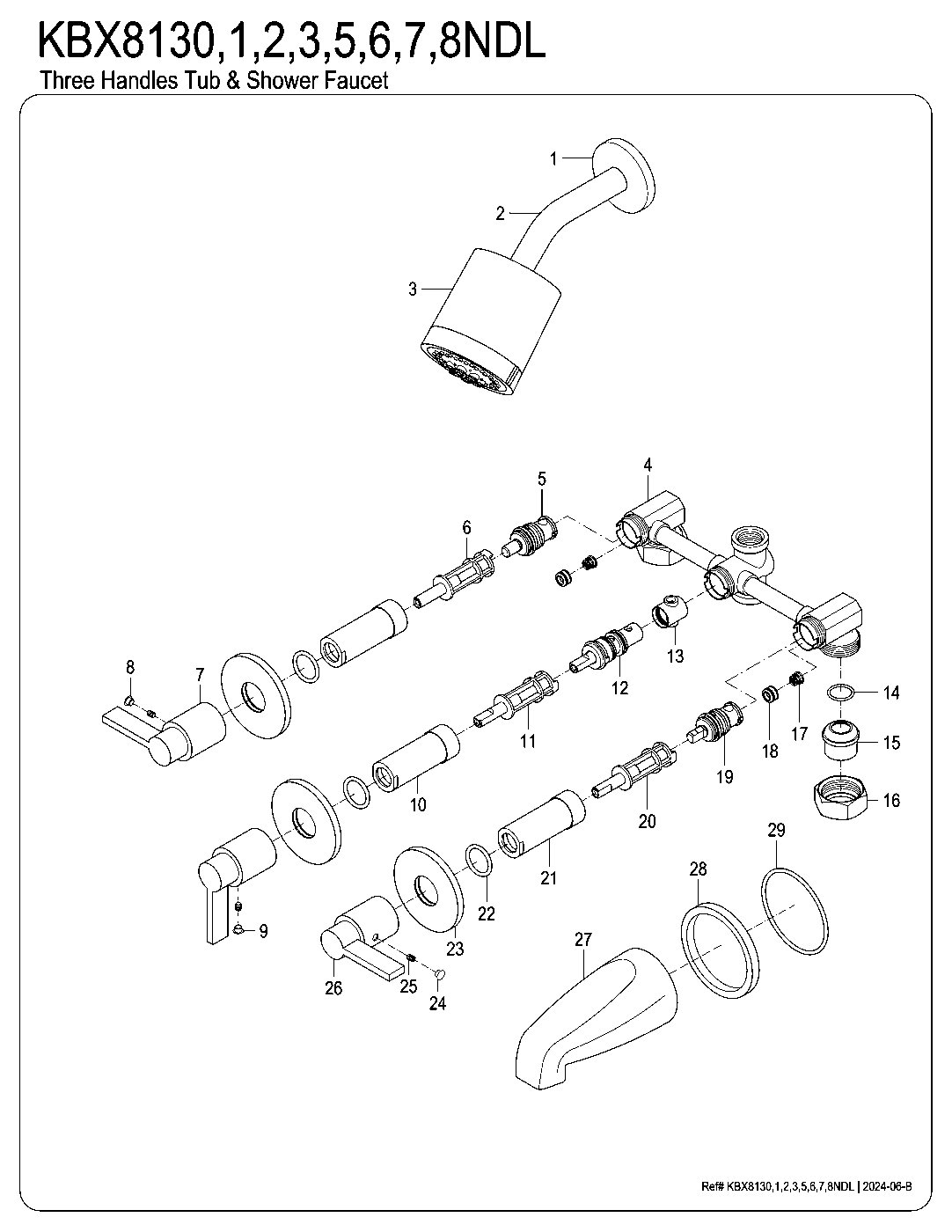 NuvoFusion KBX8130NDL exploded parts diagram
