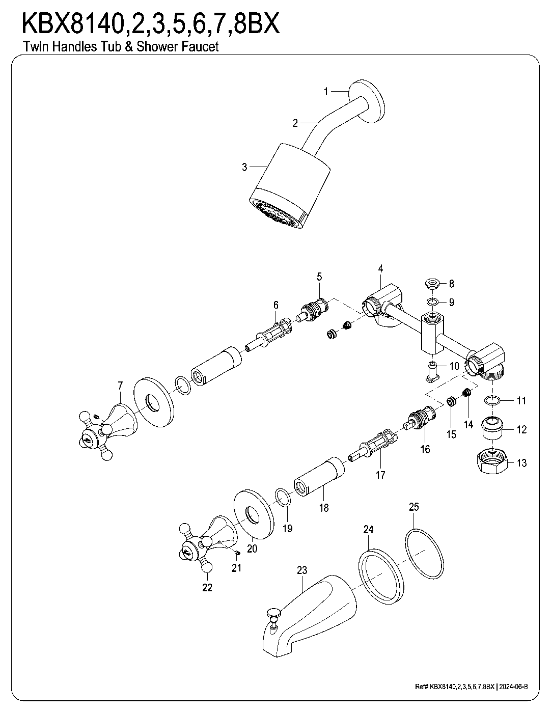 Metropolitan KBX8140BX exploded parts diagram