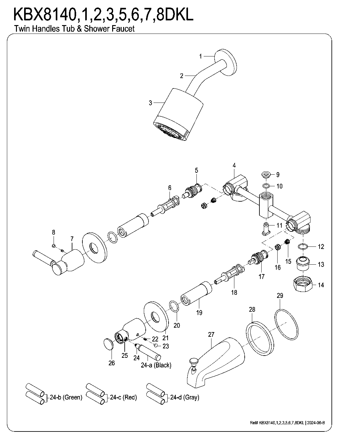 Kaiser KBX8140DKL exploded parts diagram