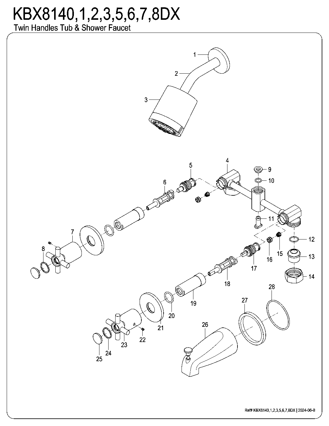 Concord KBX8140DX exploded parts diagram
