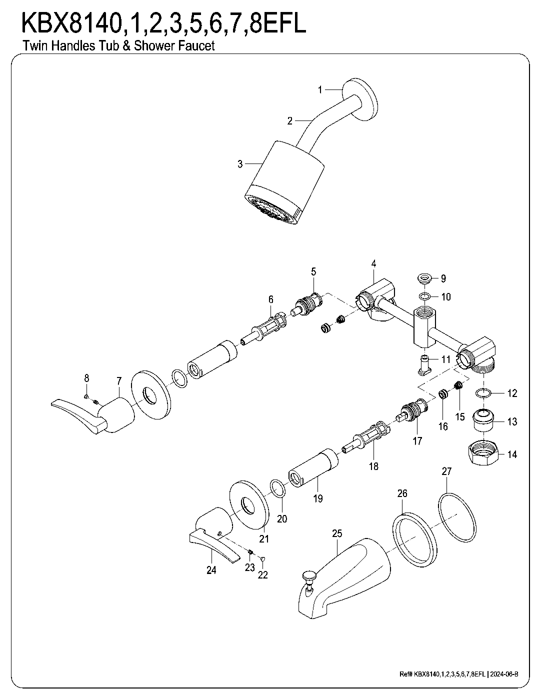 Centurion KBX8140EFL exploded parts diagram