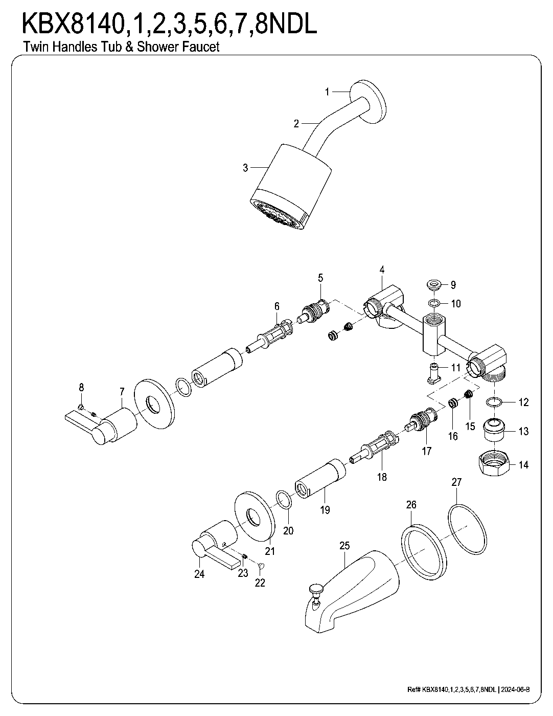 NuvoFusion KBX8140NDL exploded parts diagram