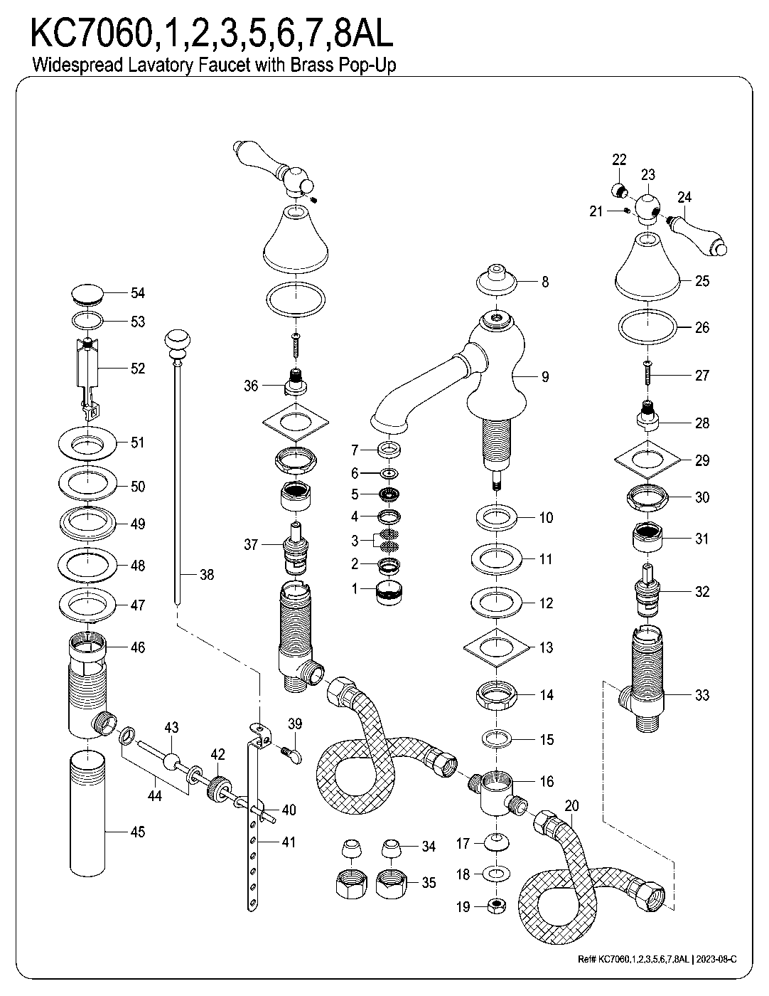 Kingston Brass KC7060AL exploded parts diagram
