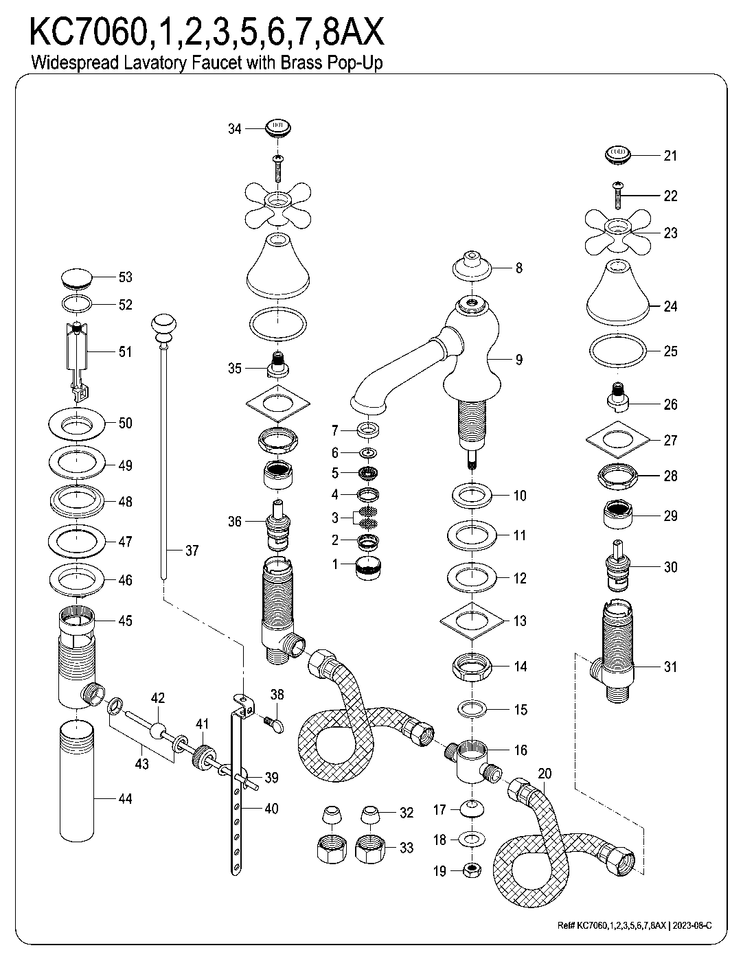 Kingston Brass KC7060AX exploded parts diagram
