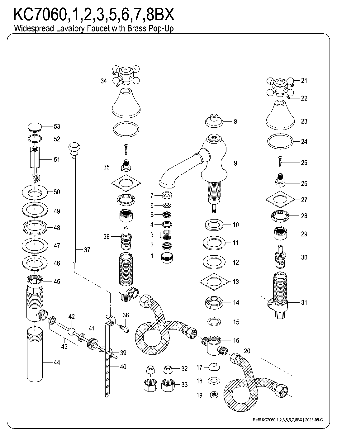 Kingston Brass KC7060BX exploded parts diagram