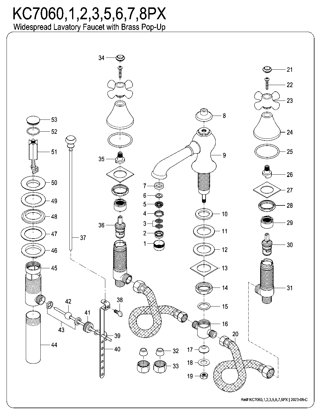 Kingston Brass KC7060PX exploded parts diagram