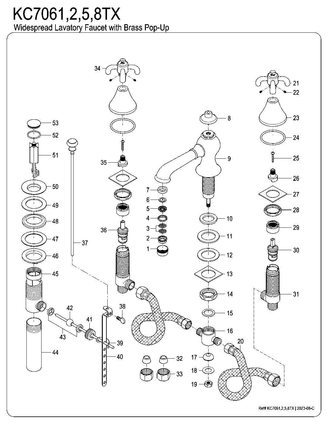 French Country KC7061TX exploded parts diagram