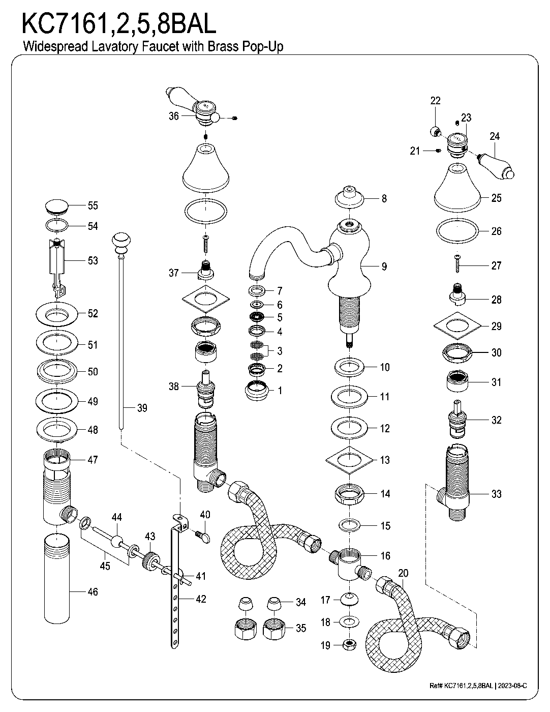 Kingston Brass KC7161BAL exploded parts diagram