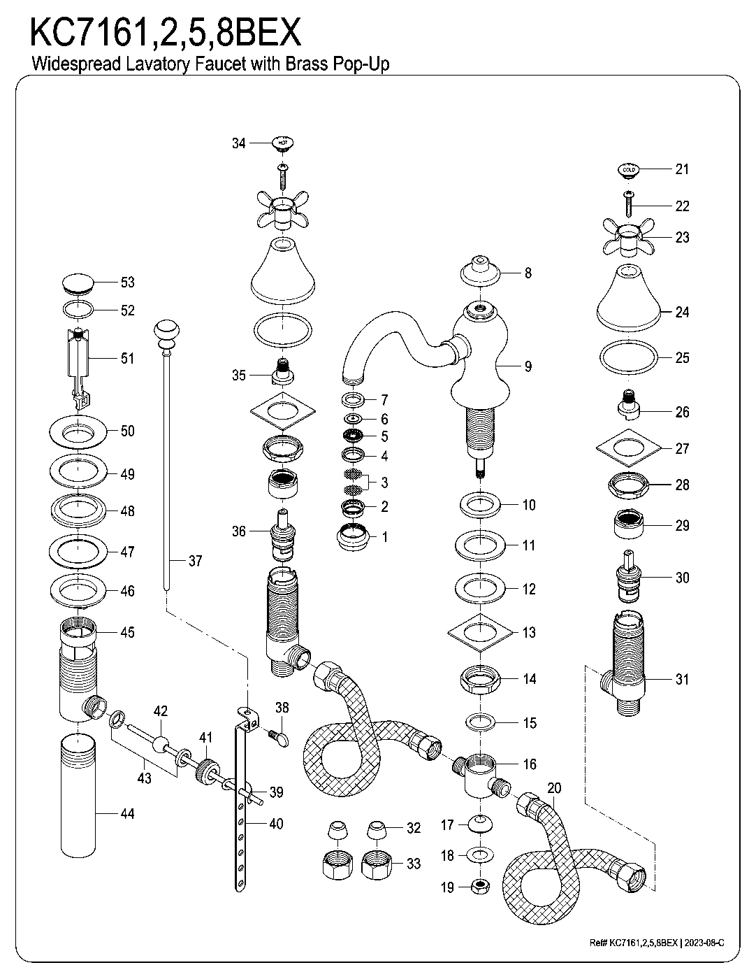 Essex KC7161BEX exploded parts diagram