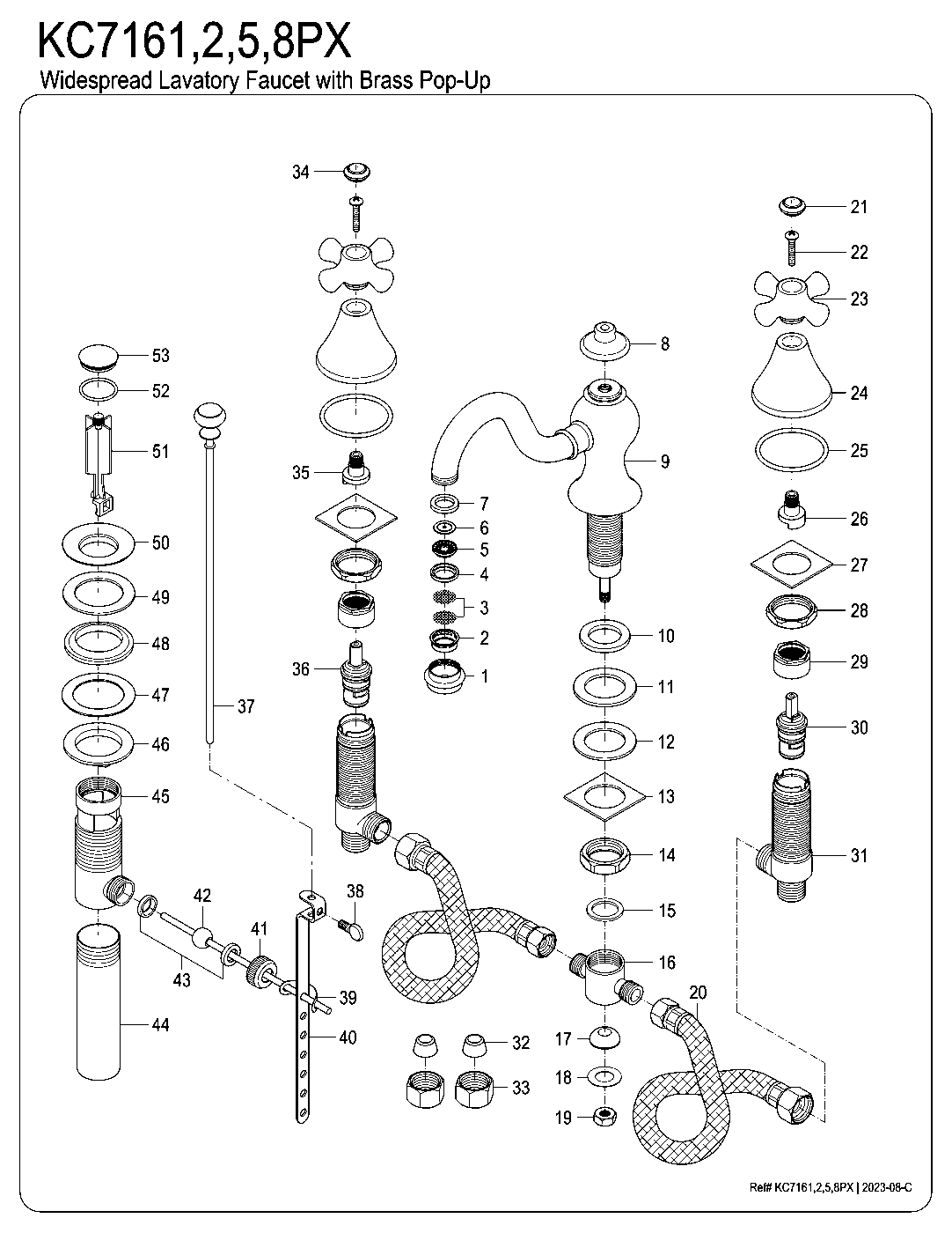 Kingston Brass KC7161PX exploded parts diagram