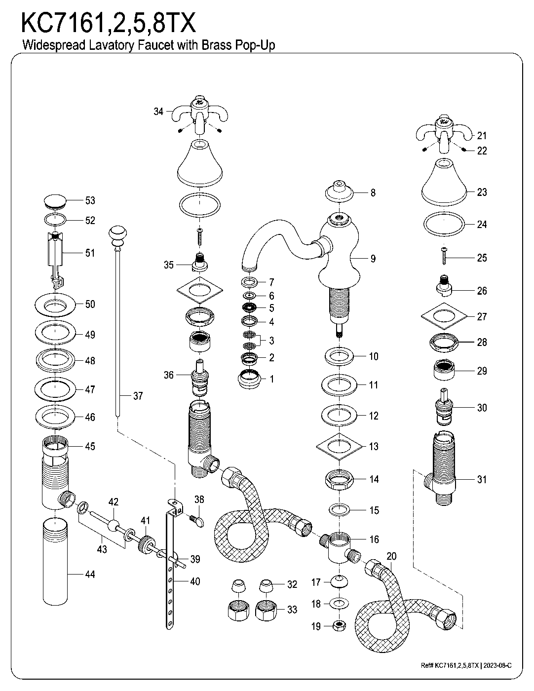 French Country KC7161TX exploded parts diagram