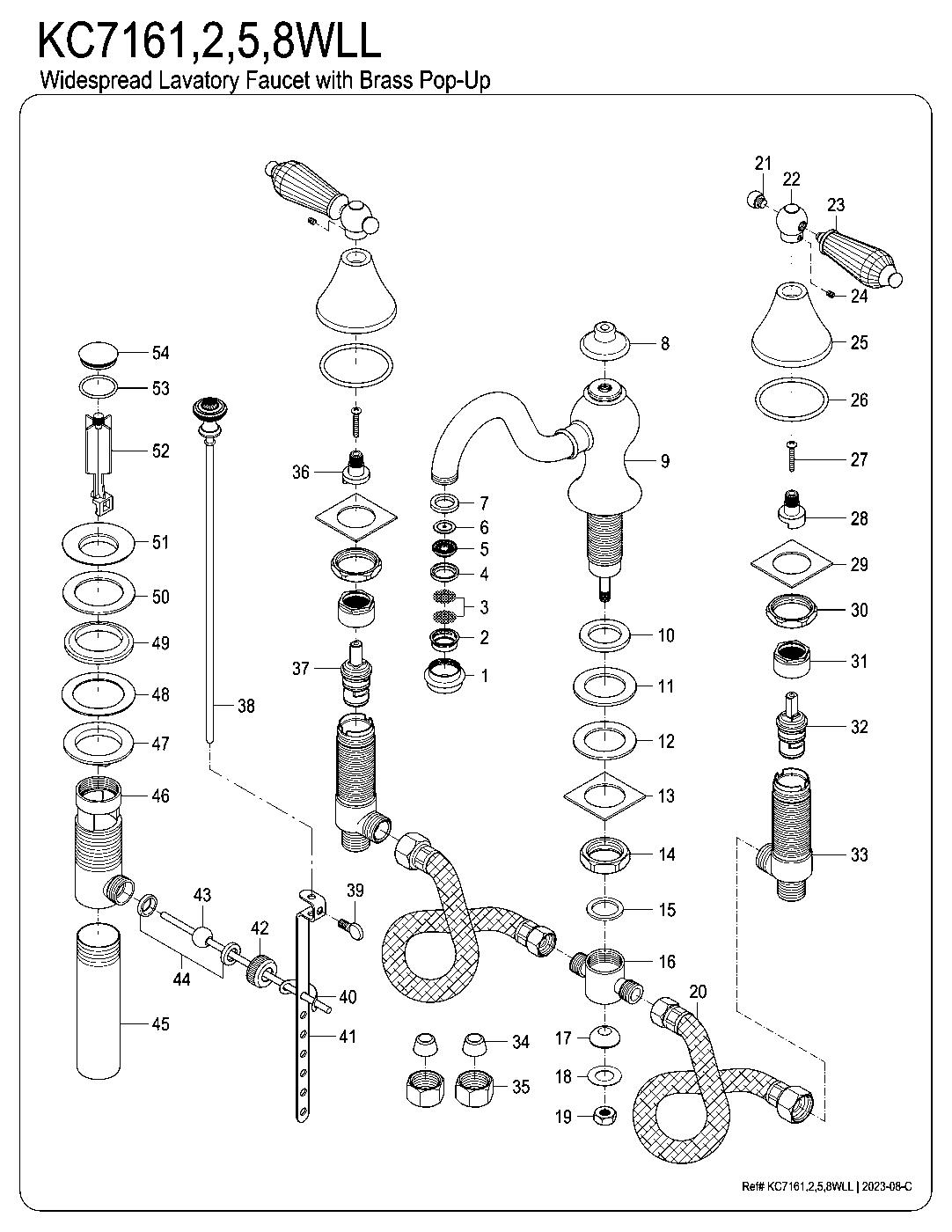 Kingston Brass KC7161WLL exploded parts diagram