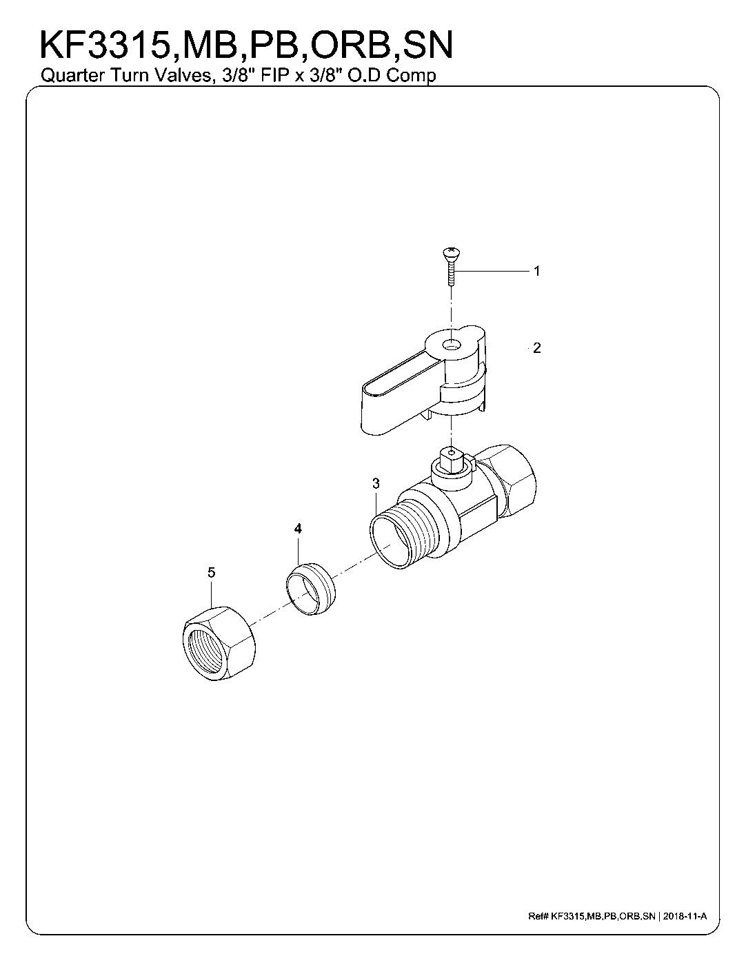 Kingston Brass KF3310SN exploded parts diagram
