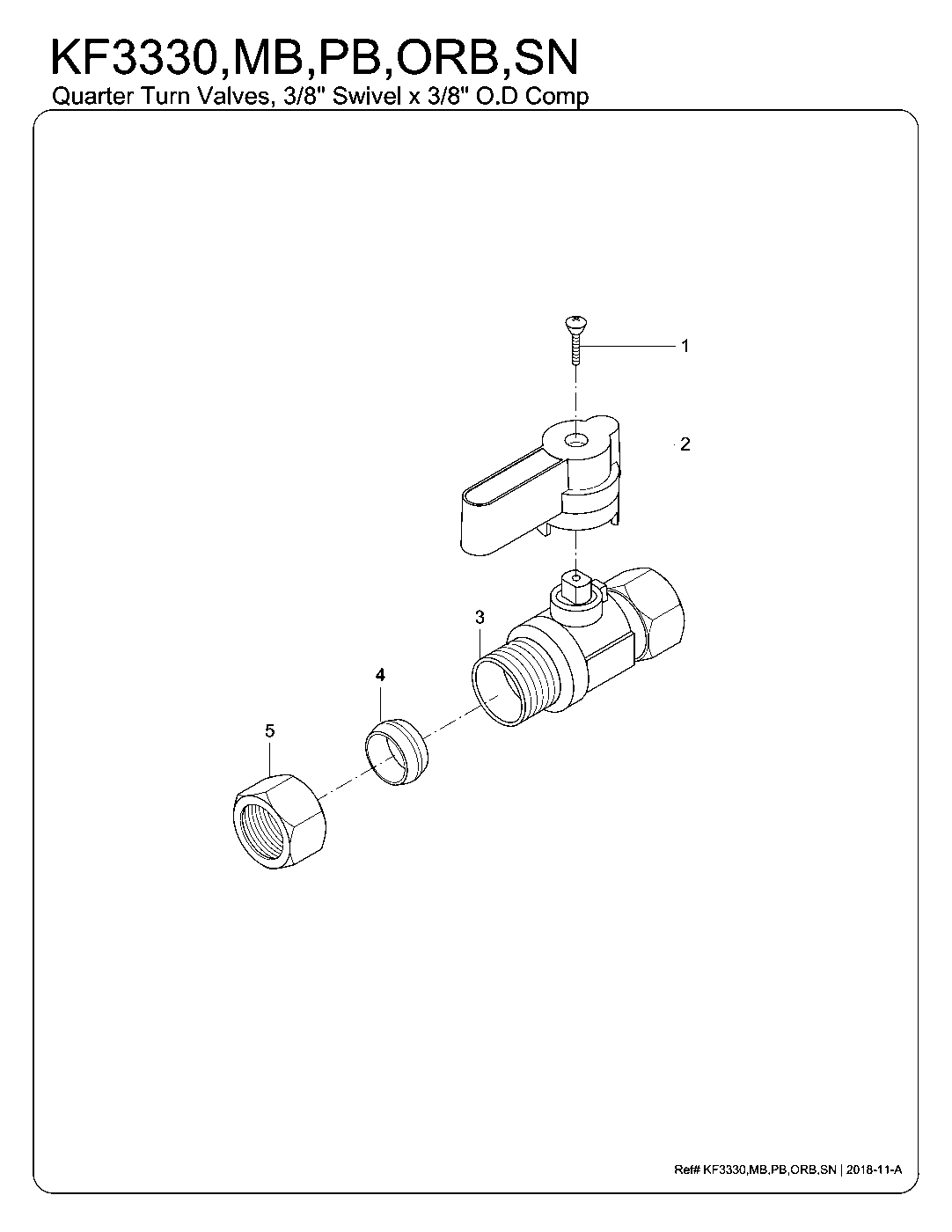Kingston Brass KF3330ORB exploded parts diagram