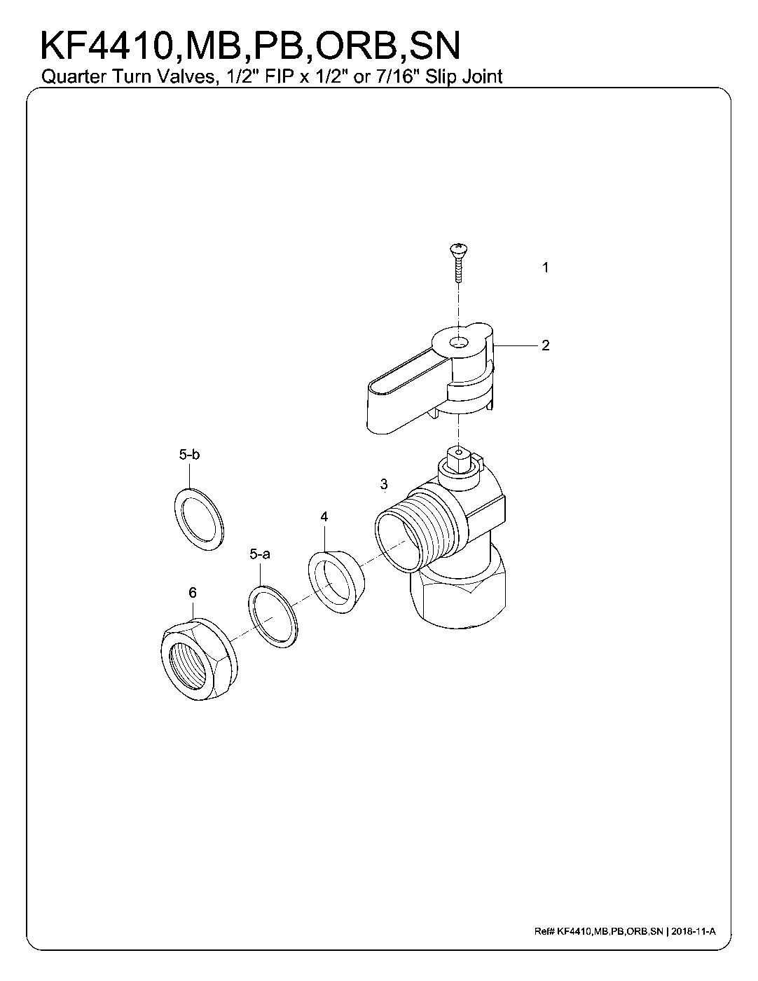 Kingston Brass KF4410 exploded parts diagram