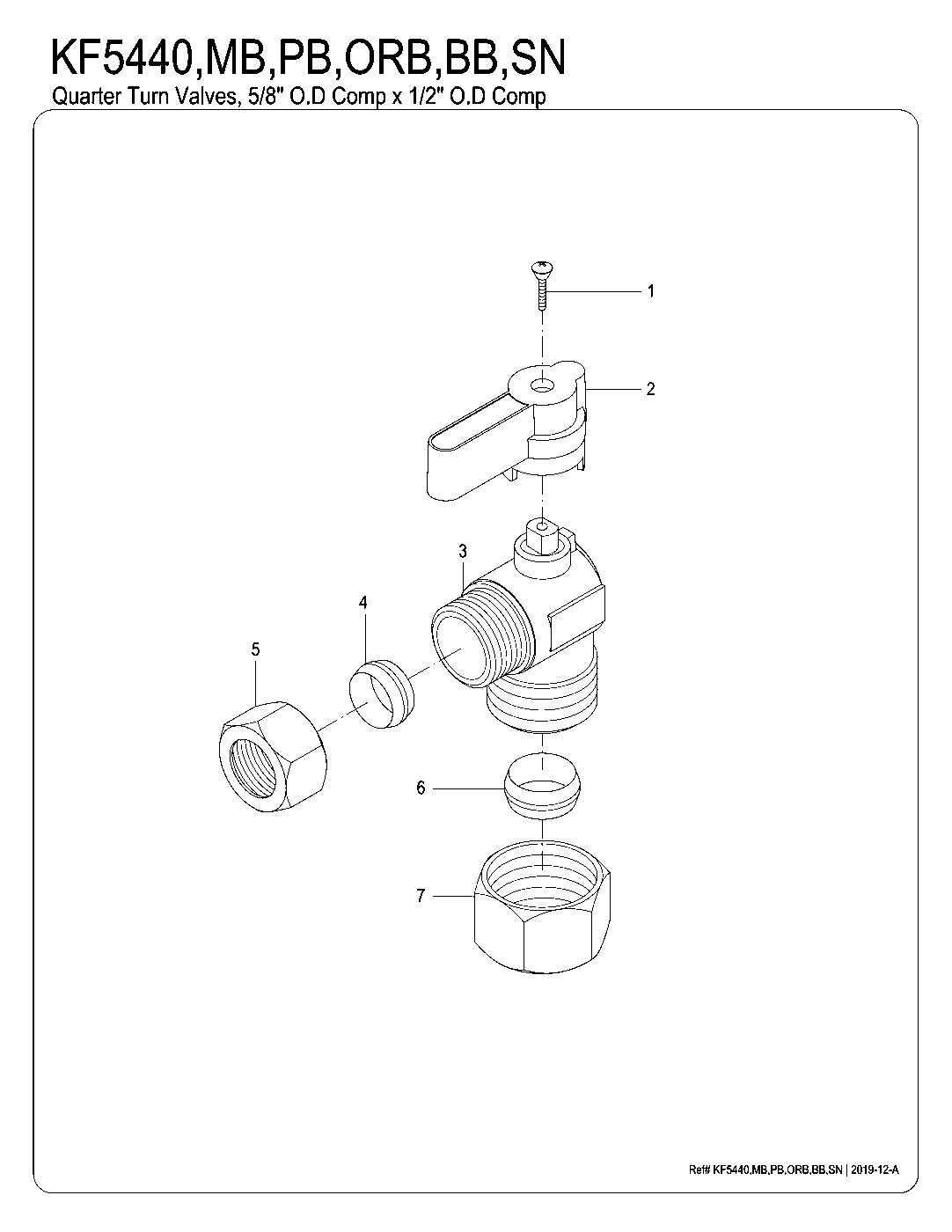 Kingston Brass KF5440SN exploded parts diagram
