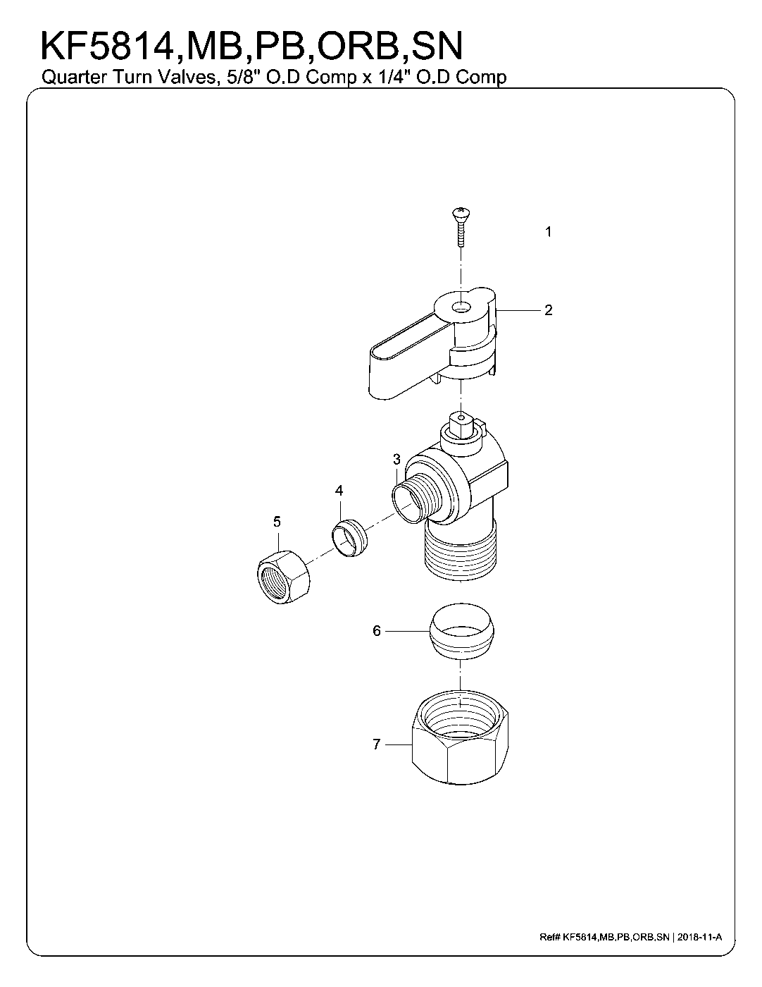 Kingston Brass KF5814 exploded parts diagram