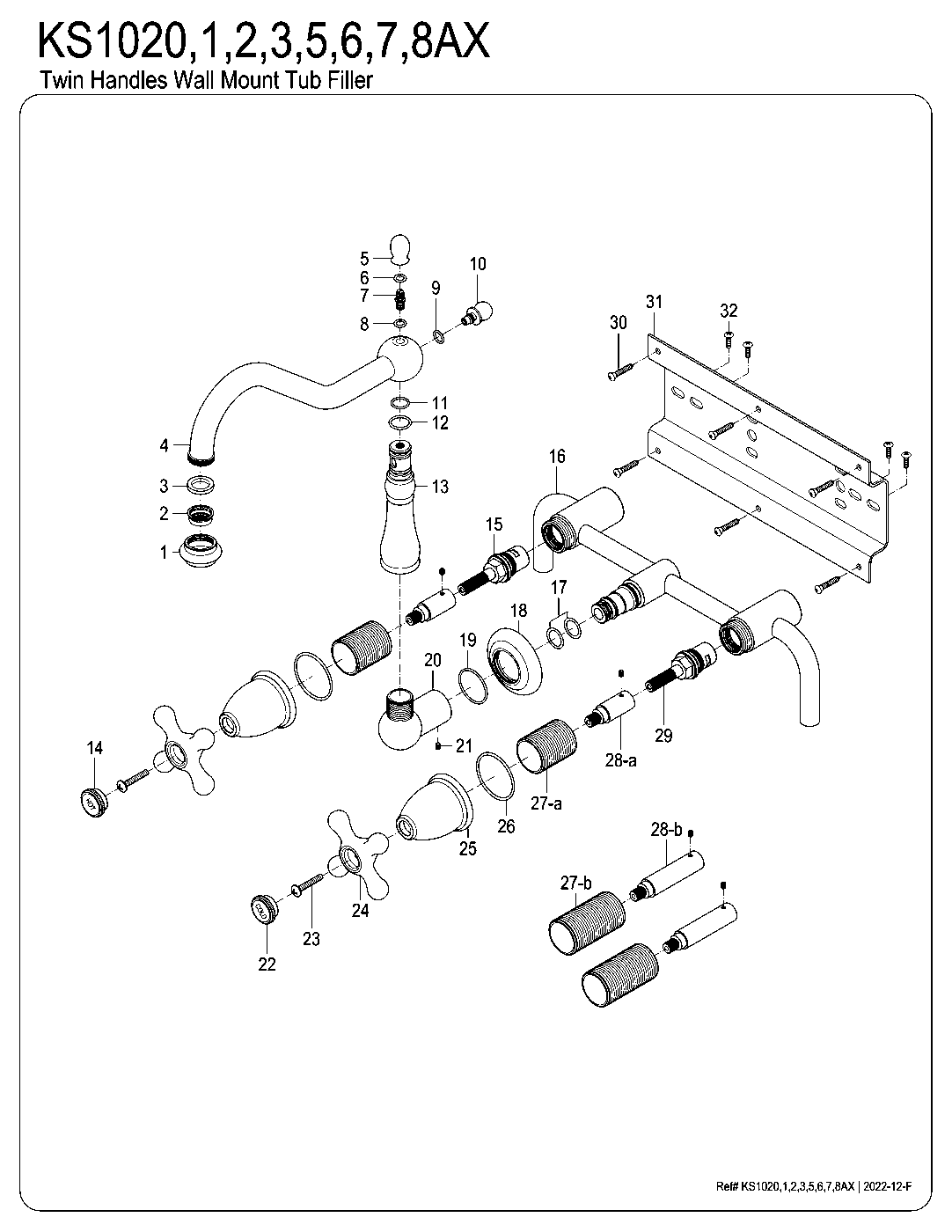 Heritage KS1020AX exploded parts diagram