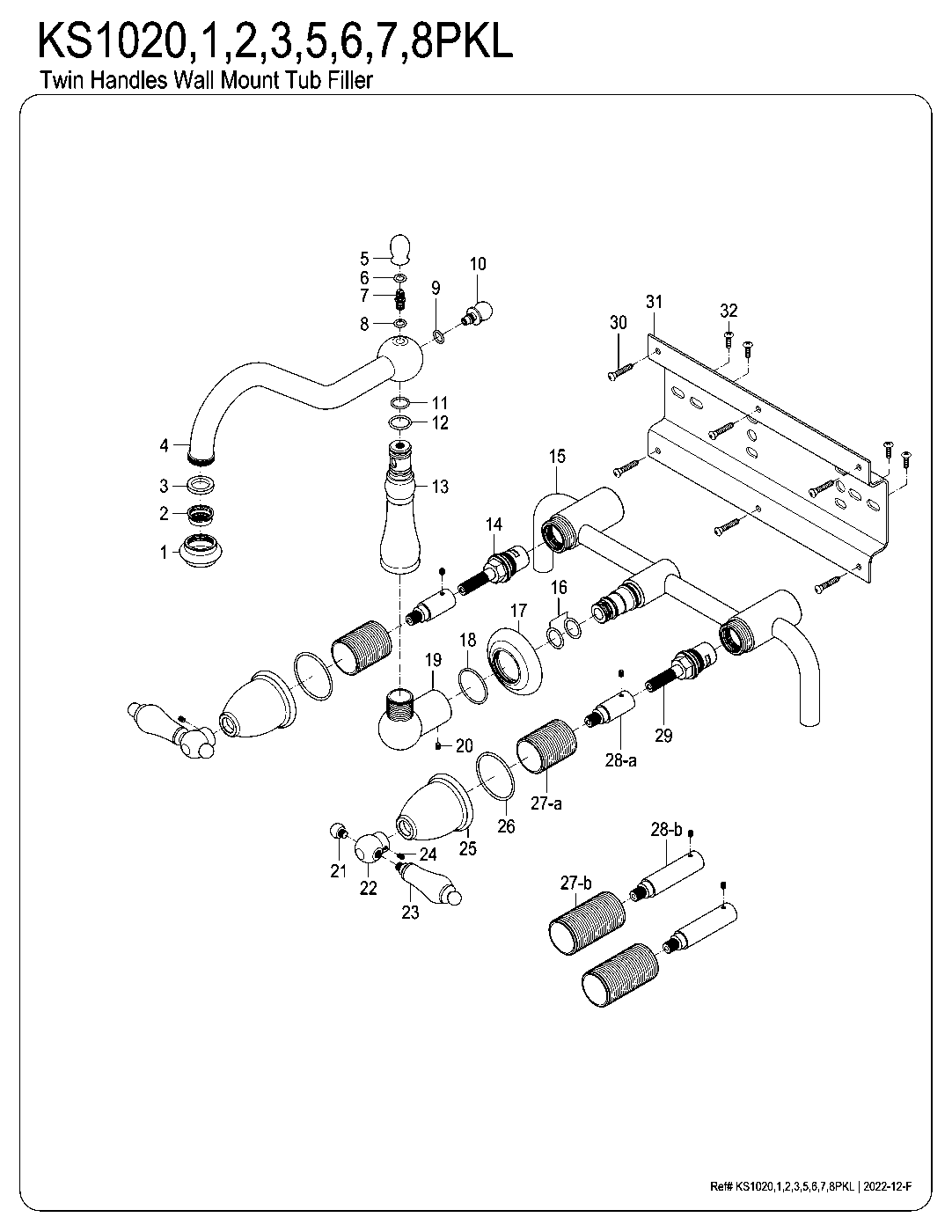 Duchess KS1020PKL exploded parts diagram