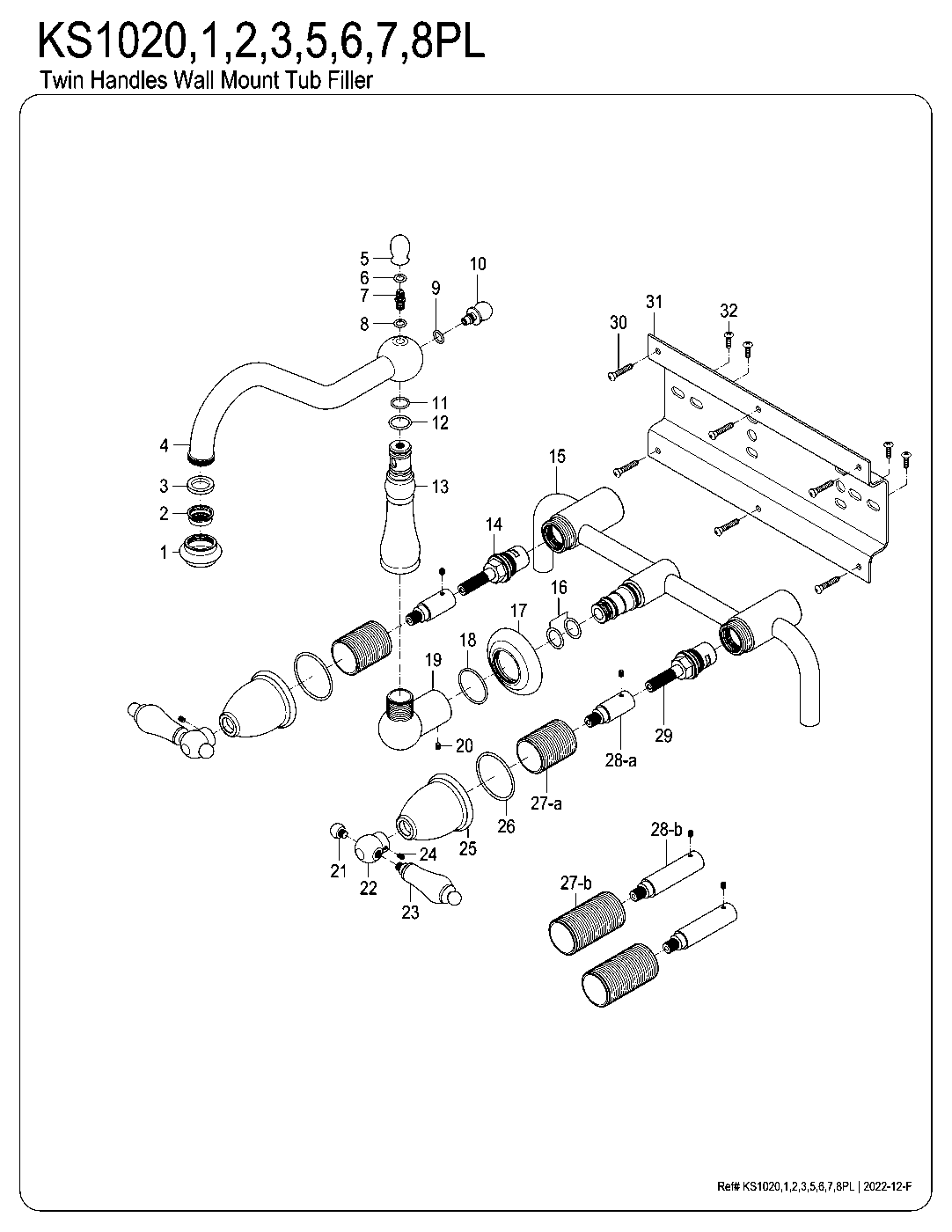 Heritage KS1020PL exploded parts diagram